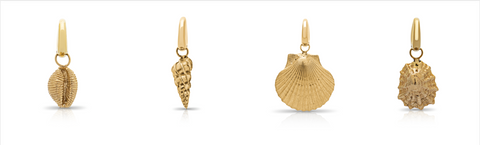 Gold pendant charms Those Happy Places Collection, Serena Ansell Fine Jewellery