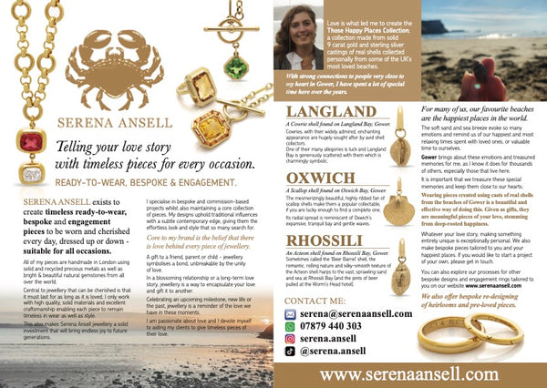 Mumbles Times. Those Happy Places. Gower shell jewellery. Welsh shell jewellery. Serena Ansell Fine Jewellery.