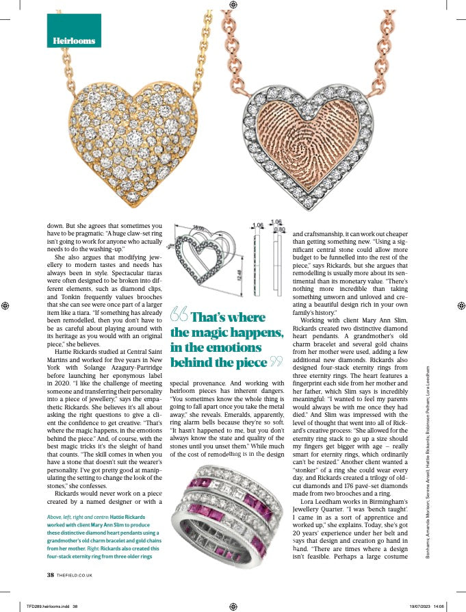 The Field Magazine. Serena Ansell Fine Jewellery. Finding the perfect setting - the Field magazine jewellery. London jeweller.