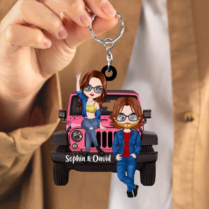 Personalized Gifts Custom Acrylic Keychain - Gift For Couple , Jeep Lover - Giftscus