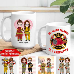 You and Me we got this - Personalized Gifts Custom Mug - Firefighter Couple Gift - Giftscus