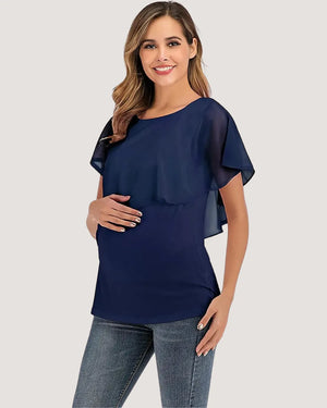 Navy Blue Maternity Nursing T-Shirt (Clearance) - AhlaShape