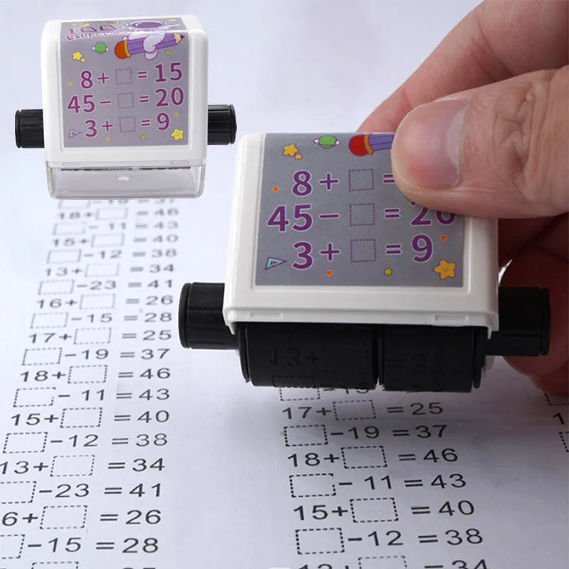 Boost Math Learning with 2-in-1 Fill-In-The-Blank Reusable Math Roller Stamp