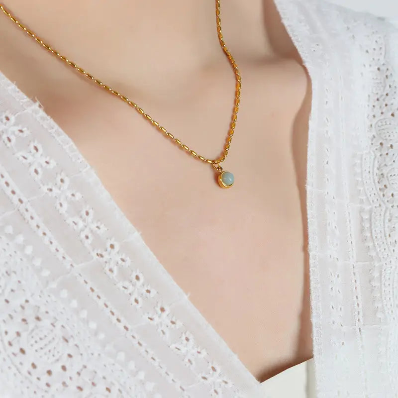 Vintage Natural Stone Beads Necklace