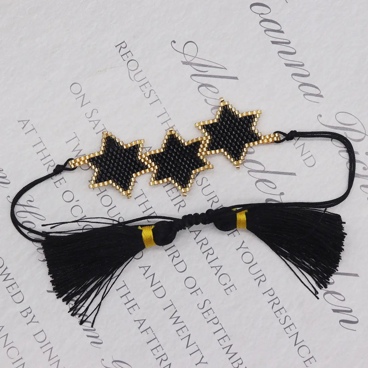 Hand-woven Hexagonal Tassel Bracelet