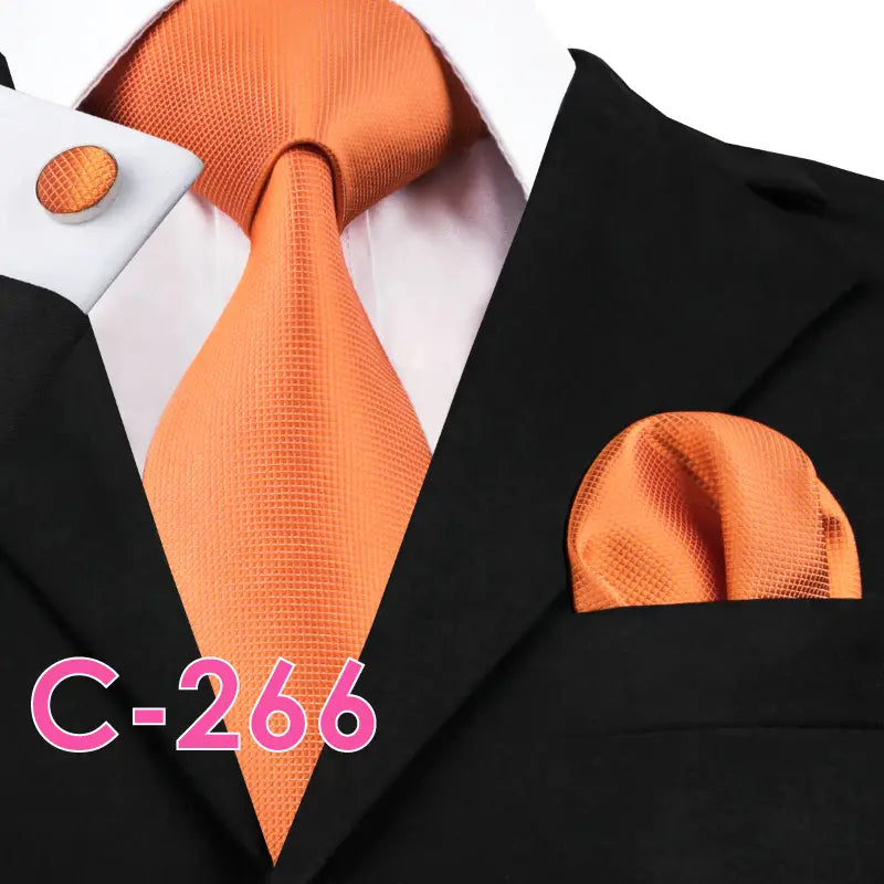 Solid Silk Neck Tie Set