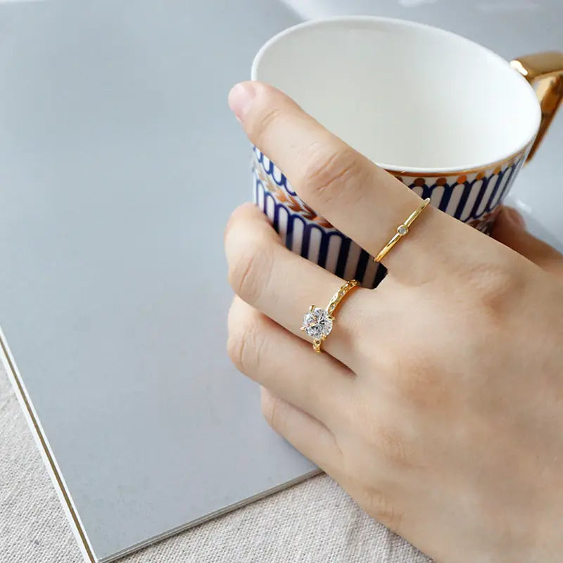 Minimalist Zircon Party Ring