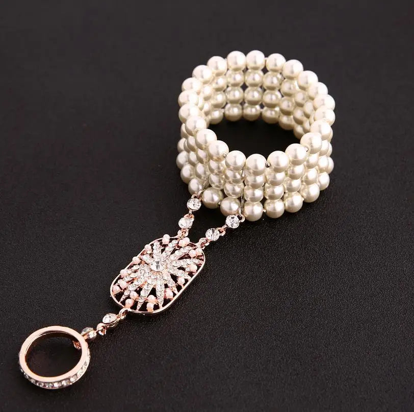 Gatsby Glass Pearl Bracelet