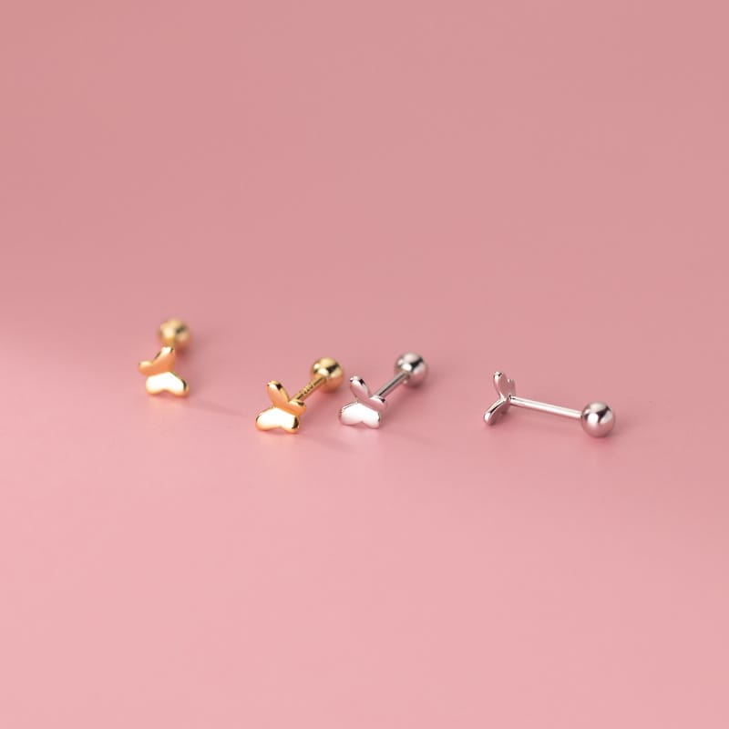 S925 Silver Ear Nail Simple Thread