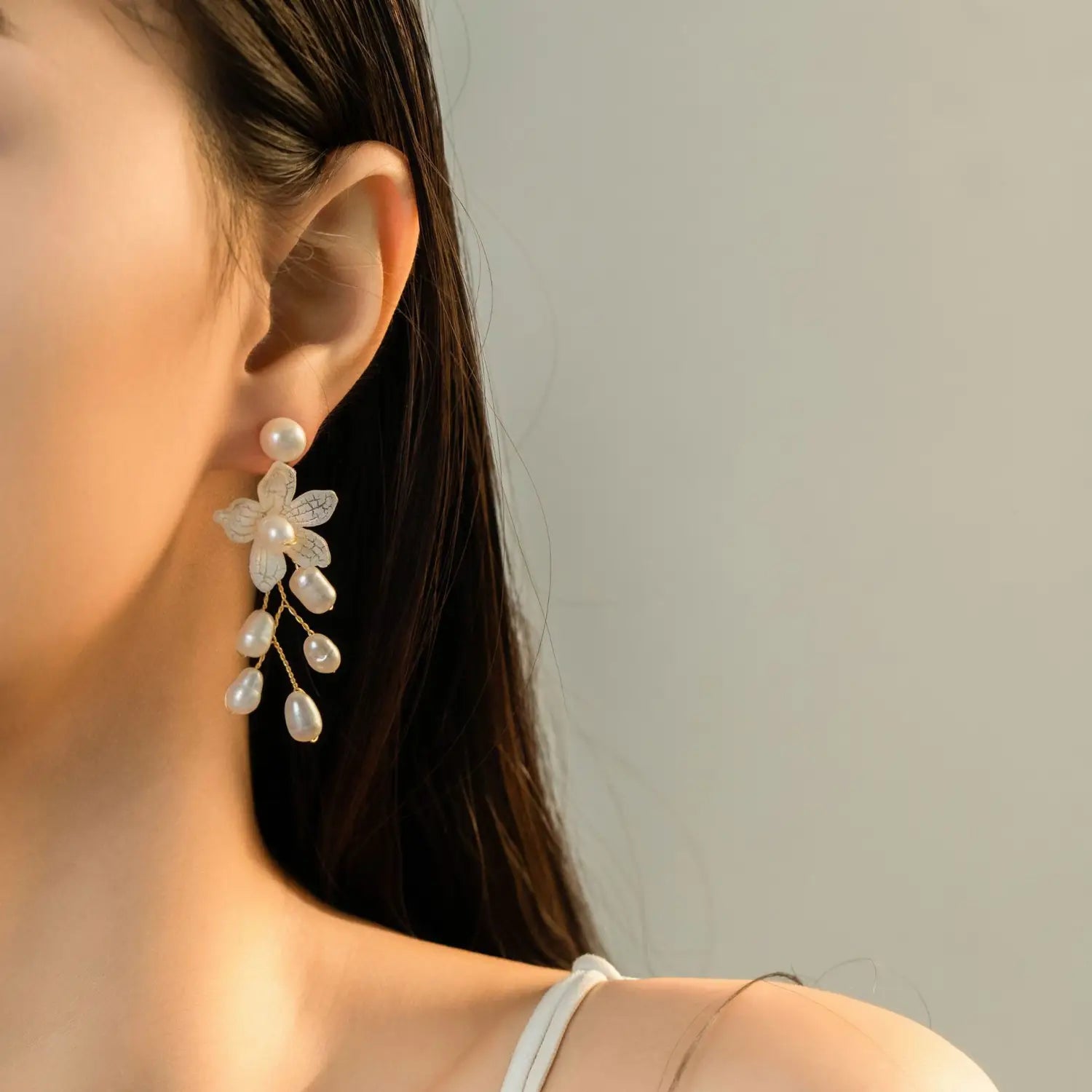 Freshwater Pearl Flower Earrings