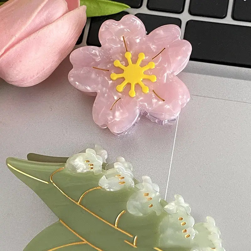 Cherry Blossom Bell Orchid Grab Clip