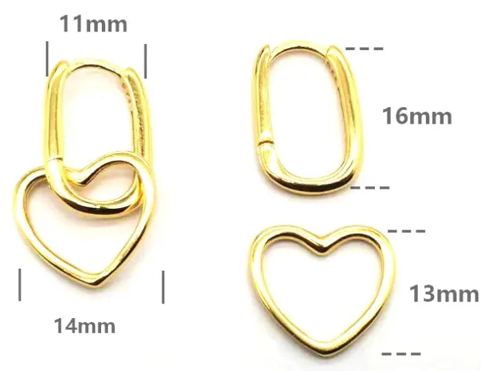 Heart-shaped Ear Buckle with S925 Silver