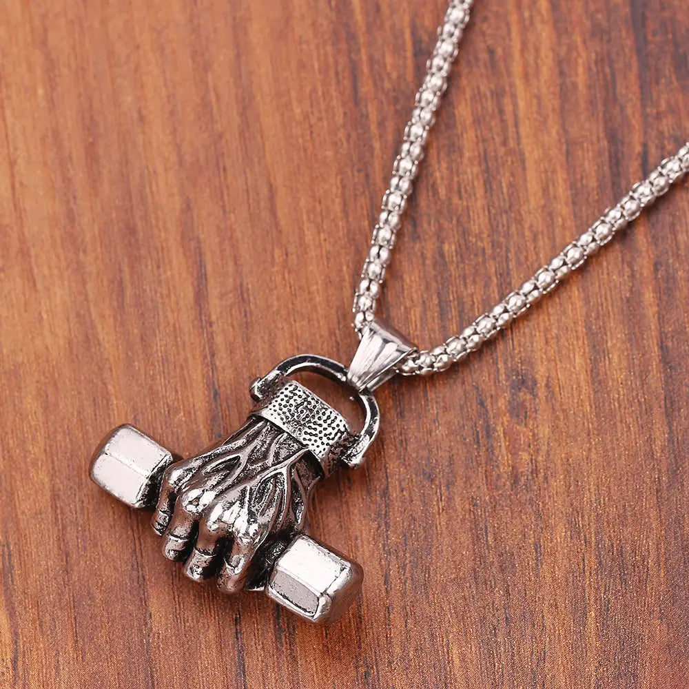 Dumbbell Gym Necklace