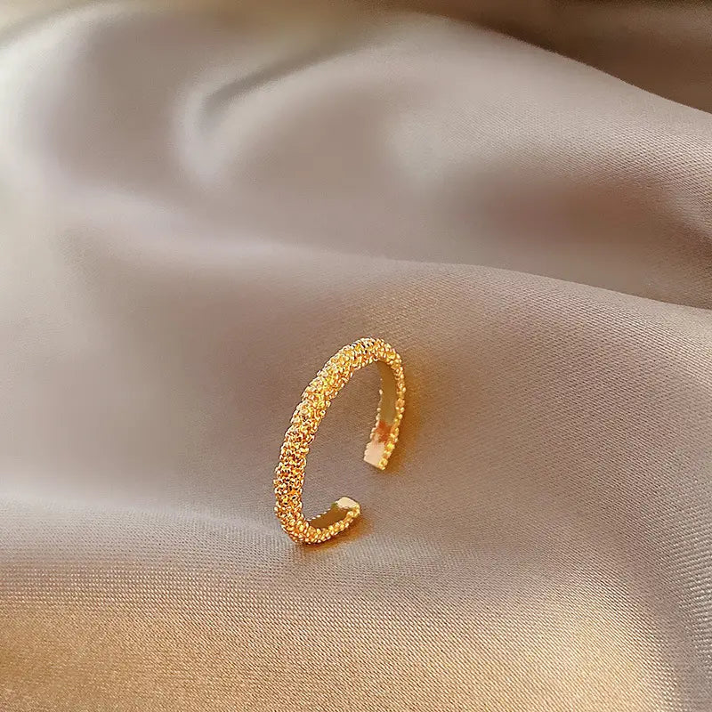Retro Frosted Plain Adjustable Ring