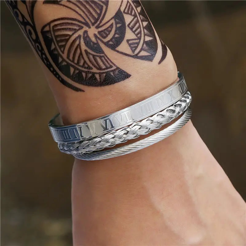 Titanium Steel Male Woven Bracelet
