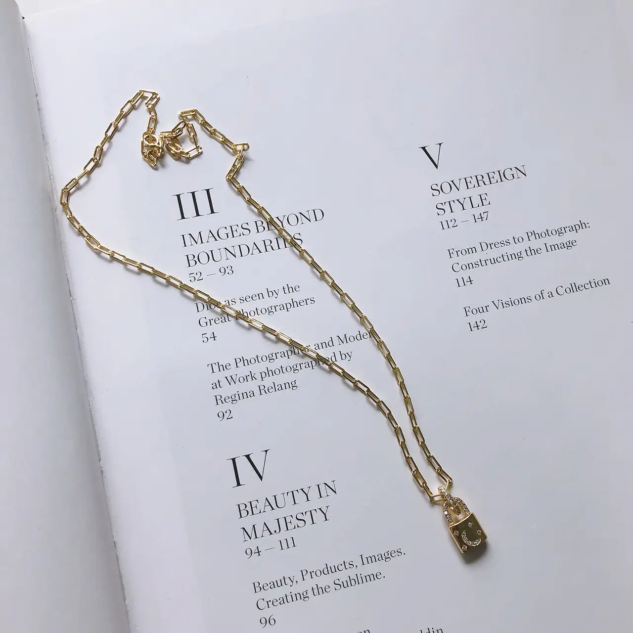 Silver Diamond Lock Necklace