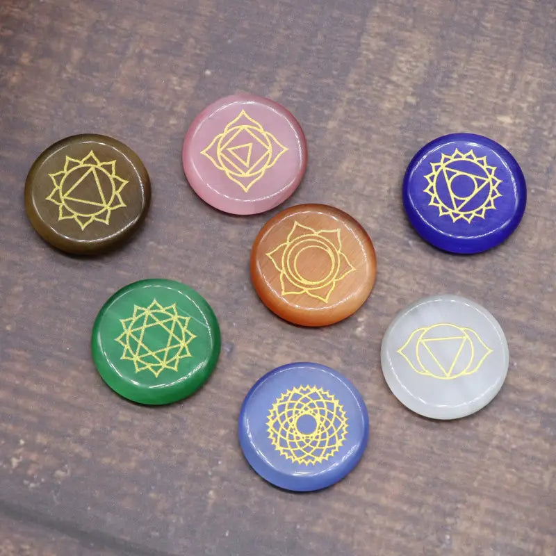 Chakra Healing Stone Flannel Bag
