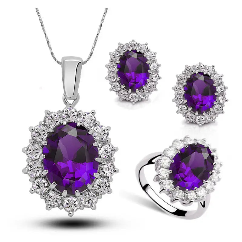 Crystal Bridal Necklace Earrings Set