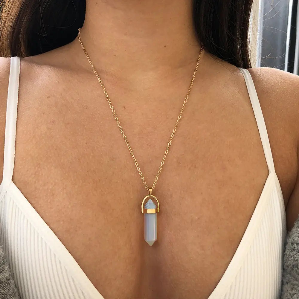 Hexagon Crystal Quartz Necklace