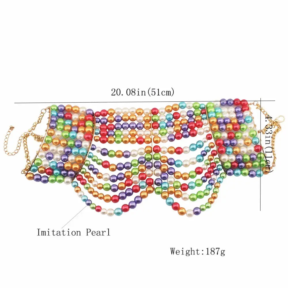 Multi-layered Pearl Short Necklace