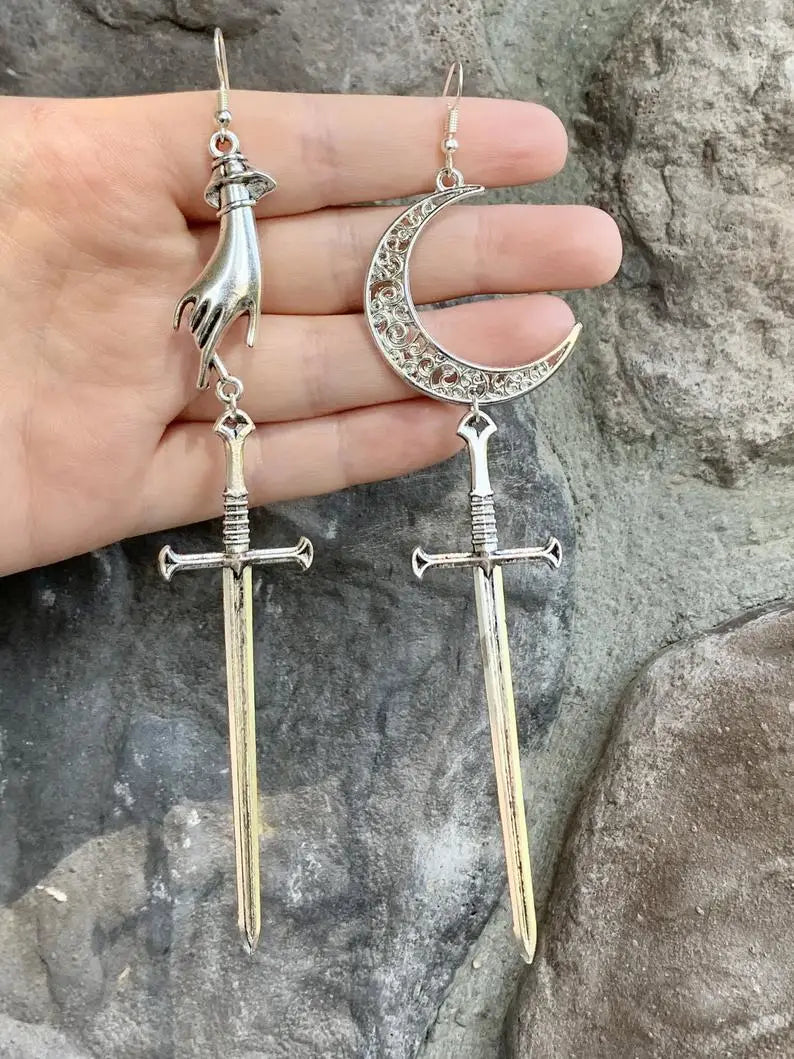 Women’s Long Sword Earrings Halloween Earrings