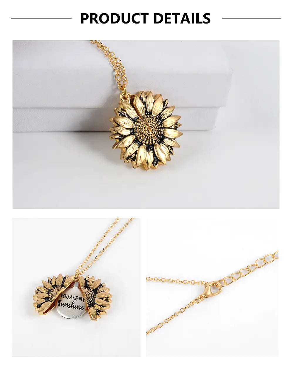 Sunflower Lettering Necklace