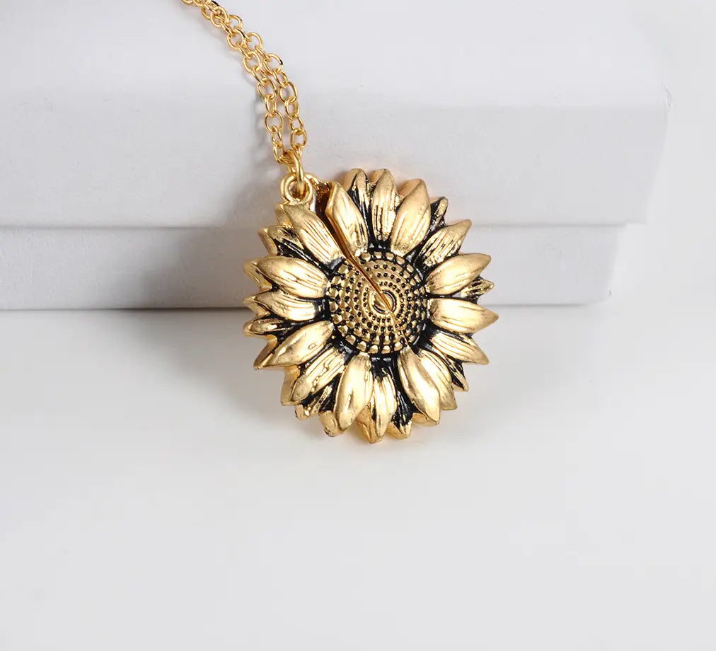 Sunflower Lettering Necklace