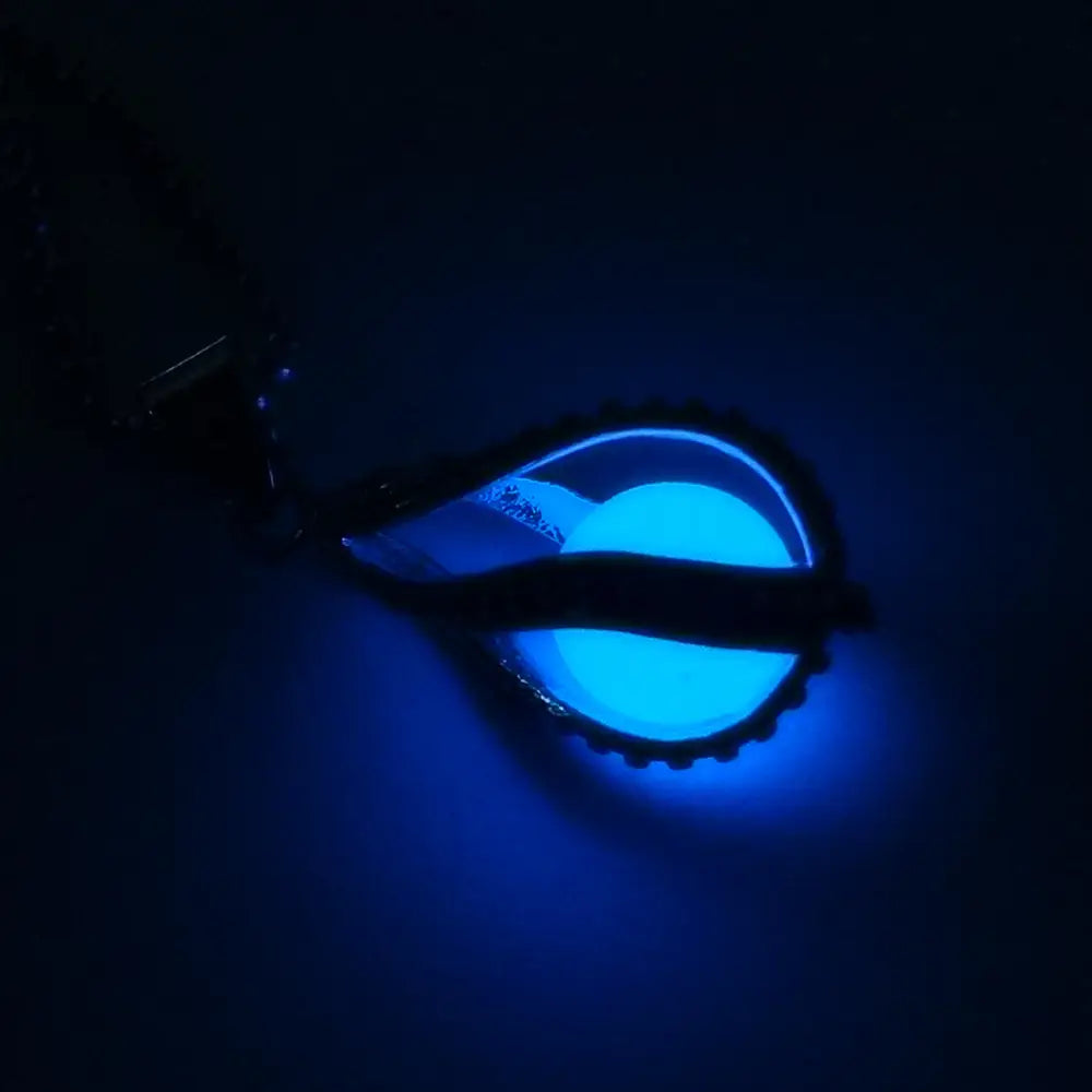 Glow-in-the-Dark Spiral Water Drop Necklace