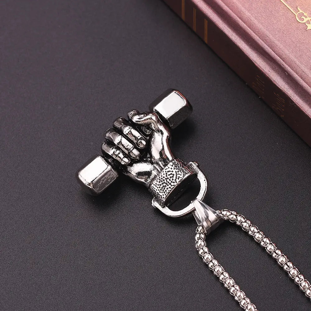Dumbbell Gym Necklace