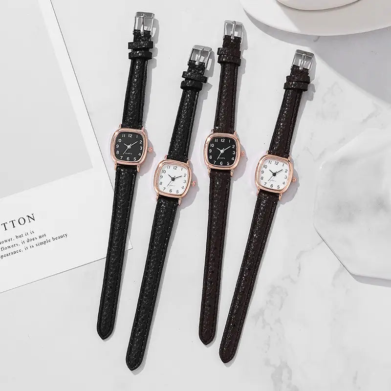 Stainless Steel Imitation Leather Women’s Watch