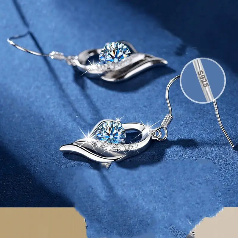 Mosang Diamond Sterling Silver Earrings