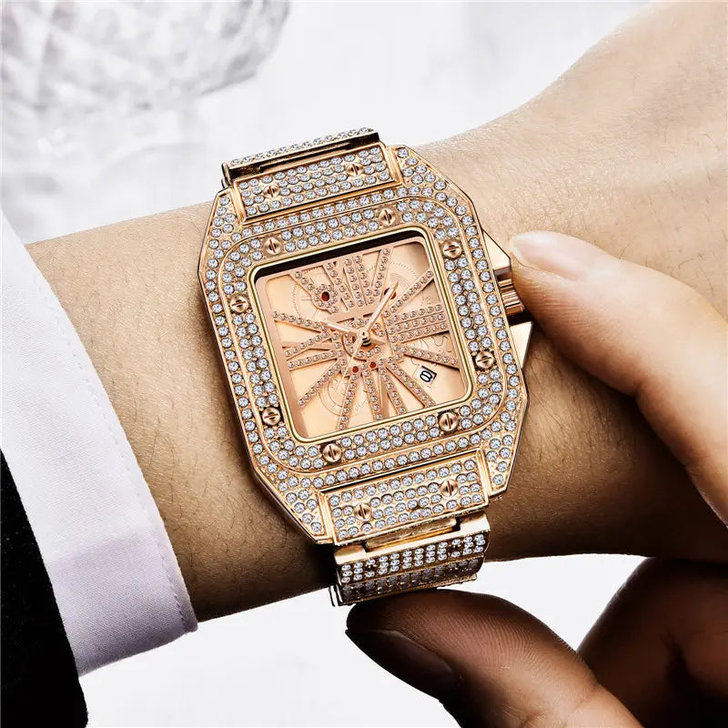 Full Diamond Large Dial Quartz Watch