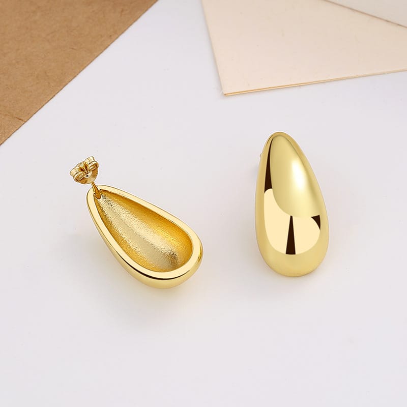 Water Drop Gold Plated Earrings