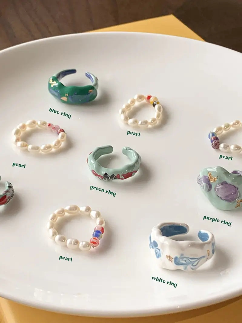Personalized Color Matching Inlaid Couple’s Ring