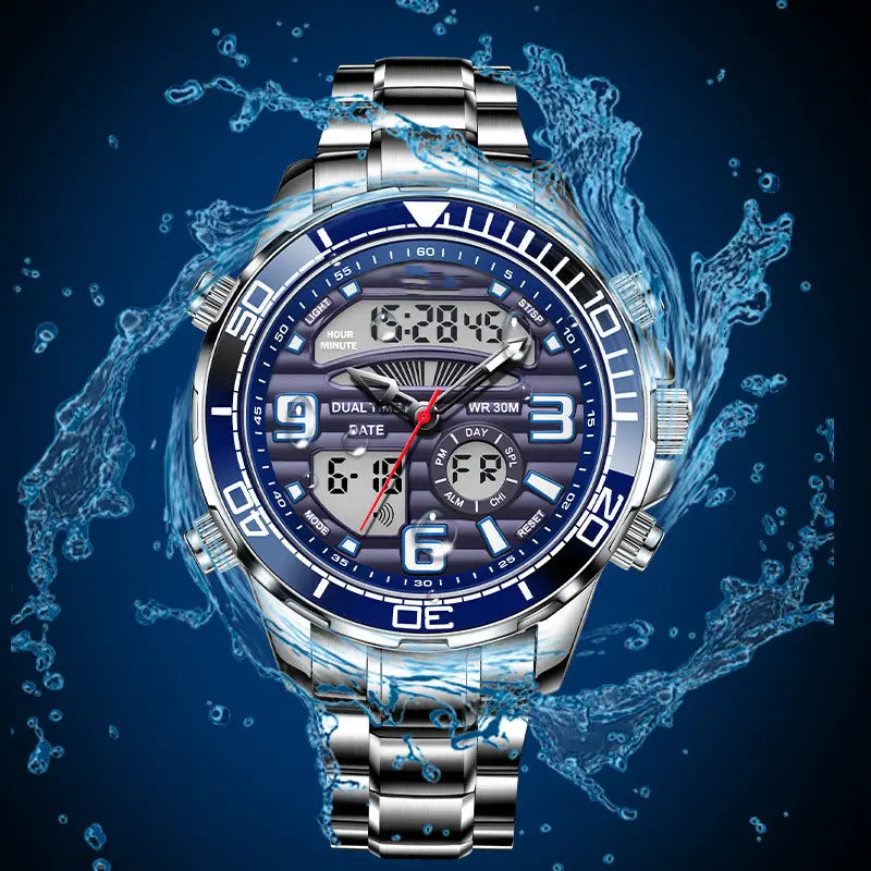 Multifunctional Dual Display Men’s Electronic Watch