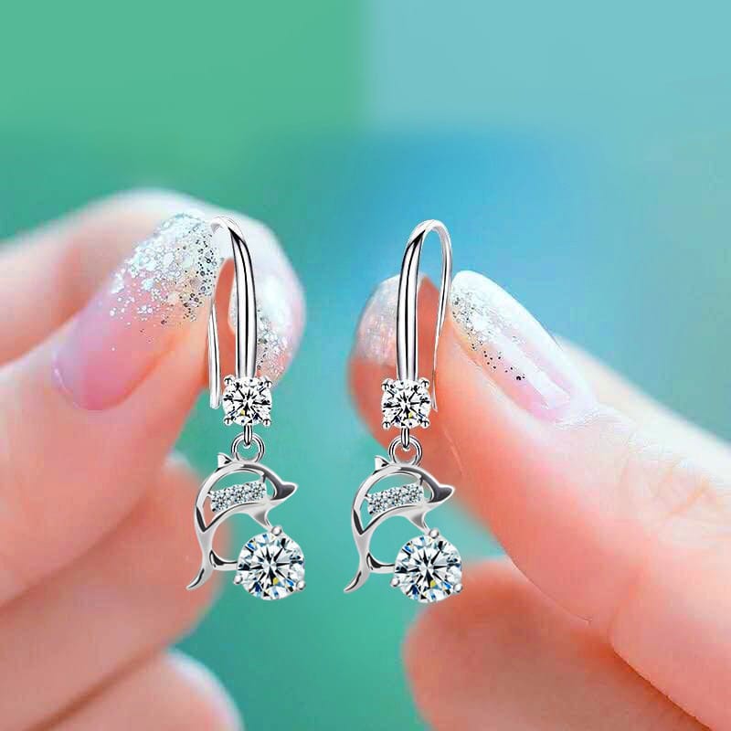 Cute Long Dolphin Earrings