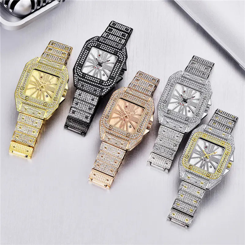 Full Diamond Large Dial Quartz Watch