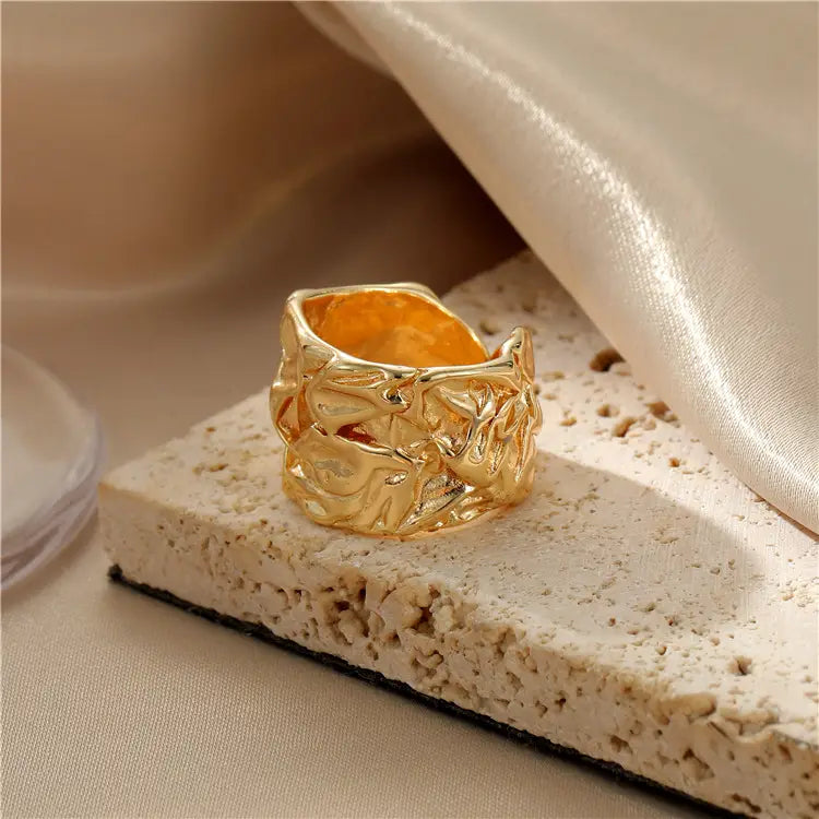 Lava Style Wide Plate Ring