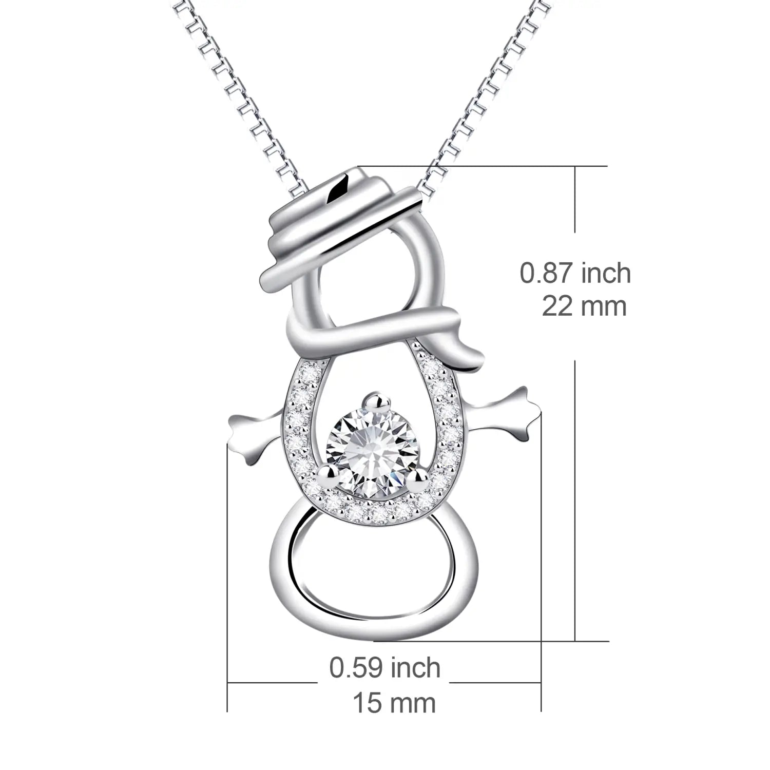 Snowman Sterling Silver Necklace