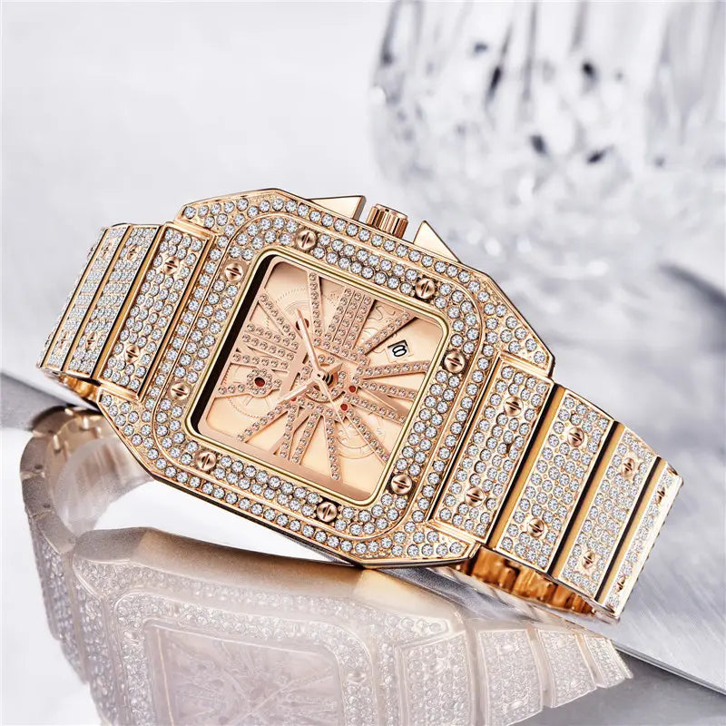 Full Diamond Large Dial Quartz Watch