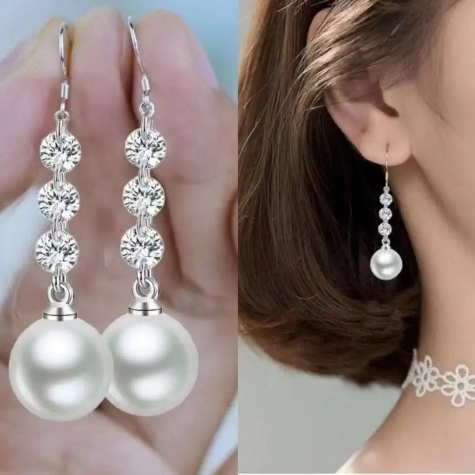Simple Temperament Silver Ear Hooks