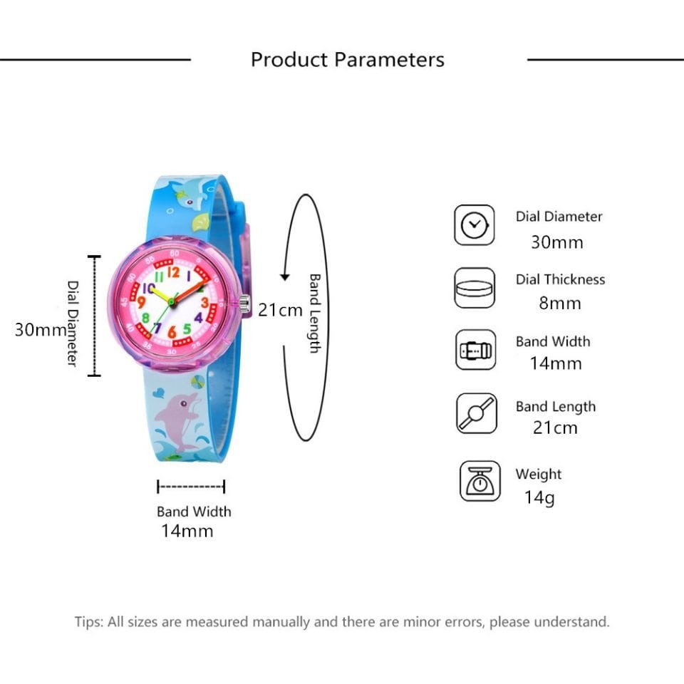 Cute Cartoon Silicone Transparent Watch