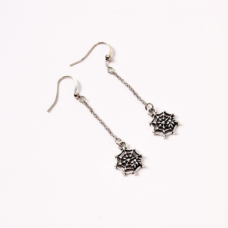 Ghost Insect Spider Alloy Earrings