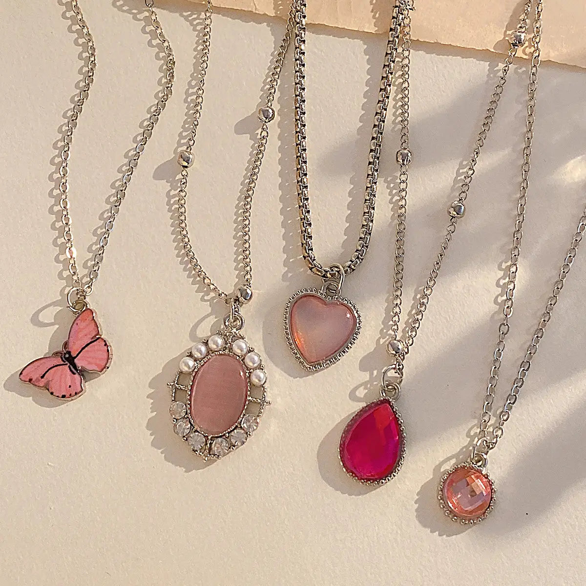 Butterfly Heart Shape Diamond Necklace