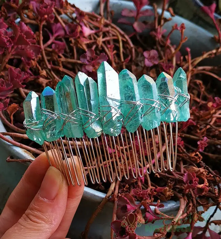 Colorful Green Crystal Hair Comb