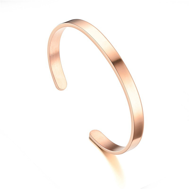 Stainless Steel Engraved C Bracelet