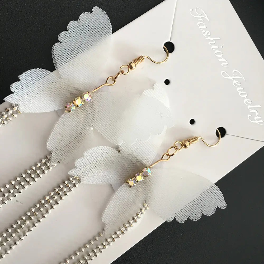 Bridal Makeup Butterfly Earrings
