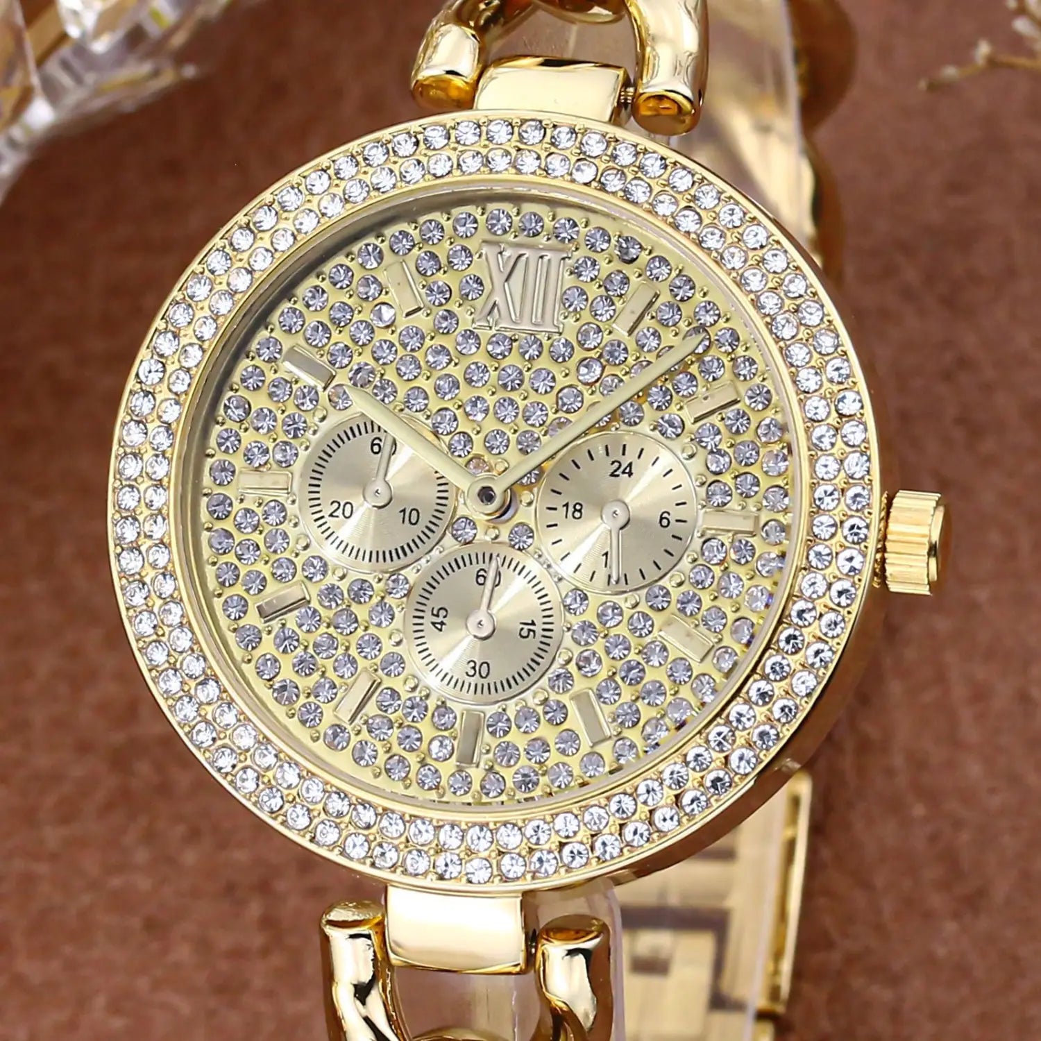 Hip Hop Cuban Chain Quartz Watch with Diamonds