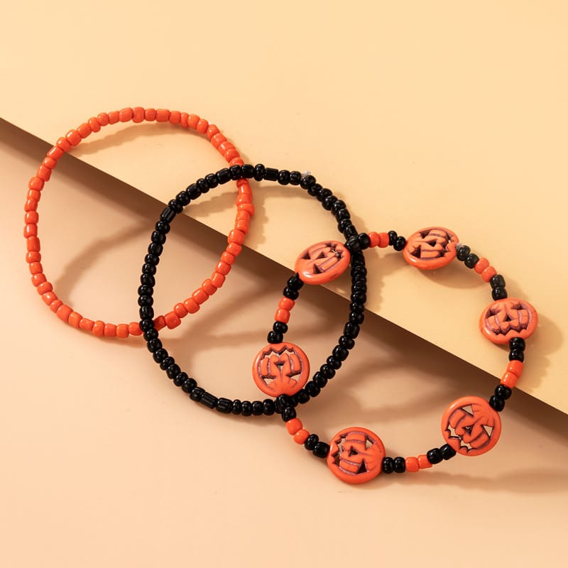 Skull Rice Beads Elastic Rope Bracelet