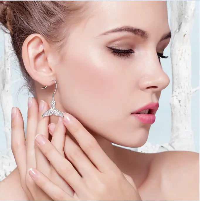 Whale Tail Stud Earrings